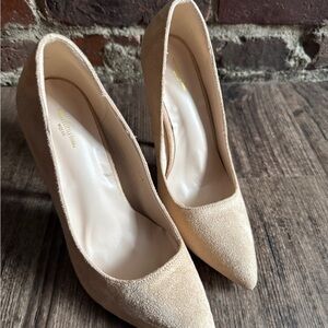 Nude Suede Pump Heels